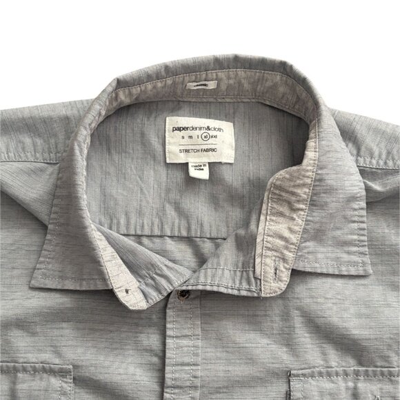 Paper Denim & Cloth Mens Button Down Casual Shirt-Gray-XL - Picture 5 of 8